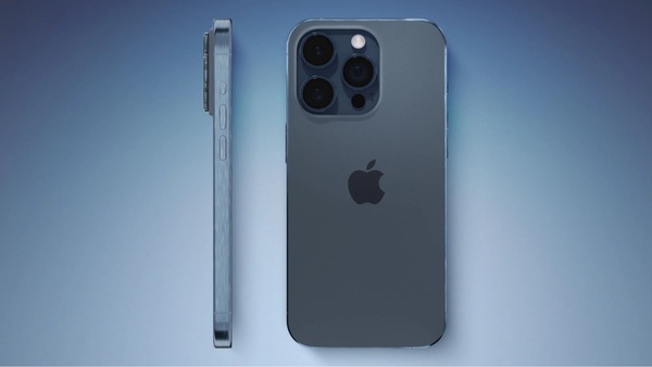 Sắc xanh bao phủ phần khung viền Titanium của iPhone 15 Pro Max Titan Xanh