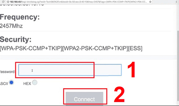 Nhập mật khẩu Wifi