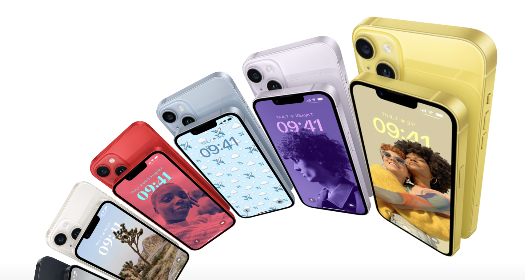 Màu vàng trên iPhone 14 bản tiêu chuẩn và Plus được pha ánh kim