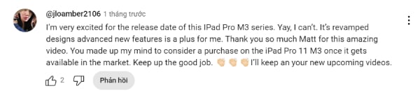Người dùng phản hồi trước các tin rò rỉ về ipad pro m3