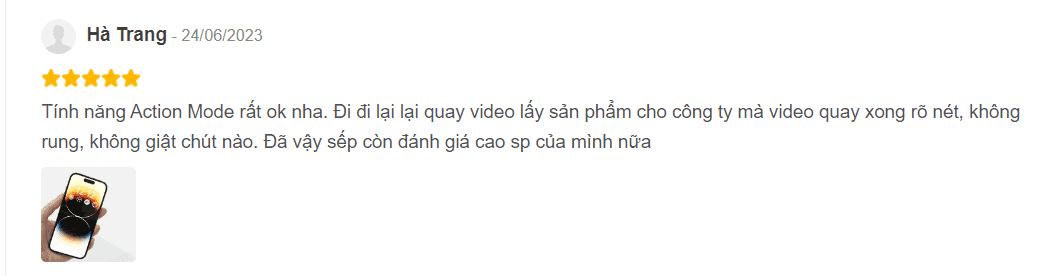 Nhận xét của bạn Hà Trang về camera iPhone 14 Pro