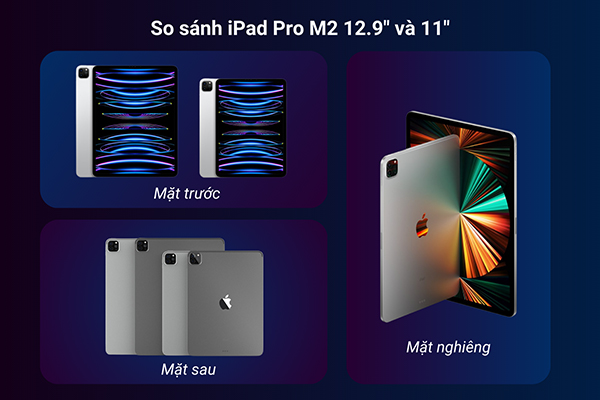 So sánh ipad m2 pro 12.9 và 11 inch