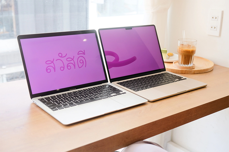 So sánh màn hình của MacBook Air M1 và MacBook Air M2