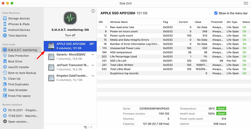 3 cách kiểm tra khấu hao SSD MacBook M2 dễ dàng nhất 2 Disk Drill là công cụ miễn phí và tương đối dễ sử dụng