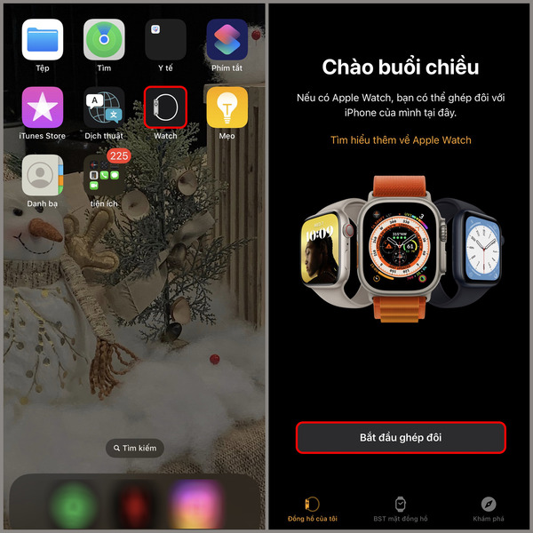Chọn bắt đầu ghép đôi